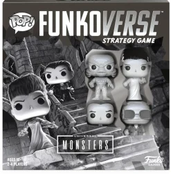 Universal Monsters - Dracula, Bride of Frankenstein, The Invisible Man & The Creature Pop! Funkoverse Strategy Game 4-Pack