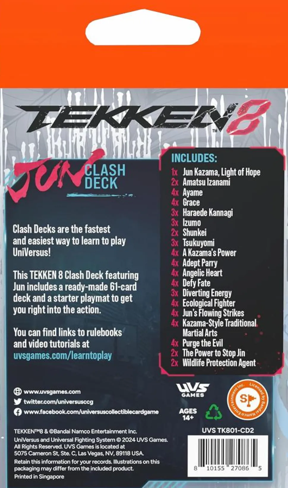 UniVersus - Card Game Tekken 8 Jun Kazama Clash Deck