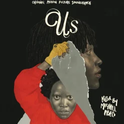 Us (2019) - Original Motion Picture Soundtrack by Michael Abels 2xLP Vinyl Record (The Untethering Red, Brass & White Split Coloured Vinyl)