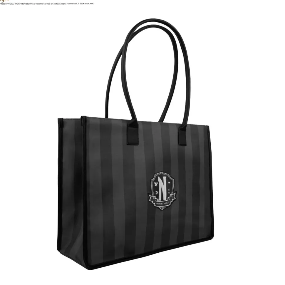 Wednesday (2022) - Black Nevermore Academy 16" Faux Leather Shopping Bag