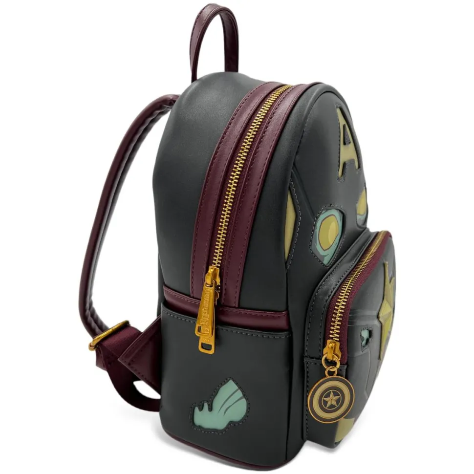 What If…? - Zombie Captain America Cosplay Glow in the Dark 10” Faux Leather Mini Backpack