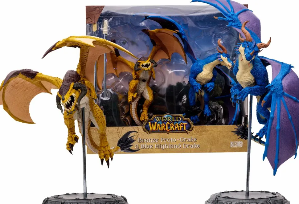 World of Warcraft - Bronze Proto-Drake & Blue Highland Drake 1/12 Scale Posed Figure 2-Pack