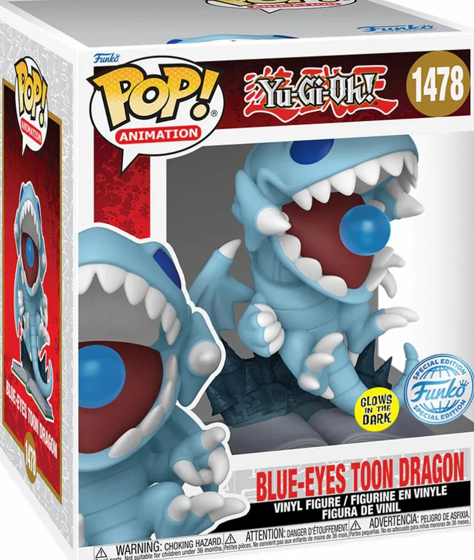 Yu-Gi-Oh! - Blue Eyes Toon Dragon Glow-in-the-Dark Super Sized 6" Pop! Vinyl Figure
